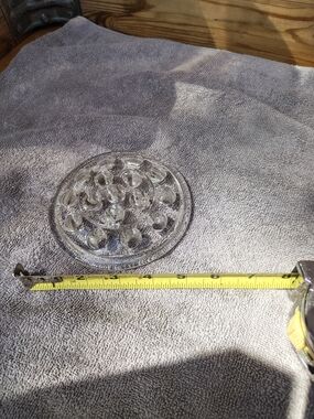 Vintage GlassFlower Frog With Curved Glass Vase